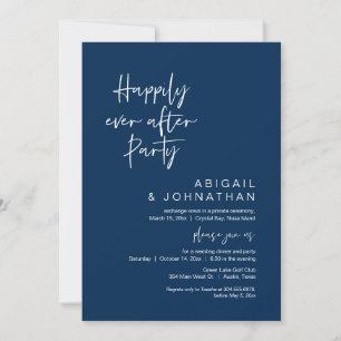 Invitación Afortunadamente Después De Fiesta, Elopement, Navy