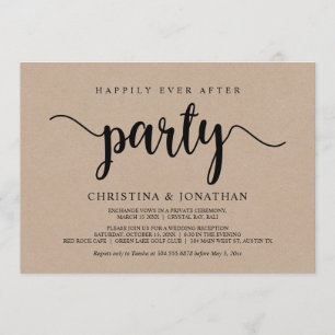 Invitación Afortunadamente después de fiesta, kraft rústico, 