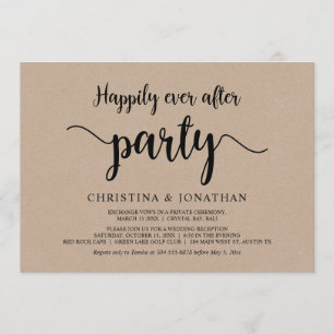 Invitación Afortunadamente, Después De fiesta, Rústico Kraft,