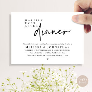 Invitación Afortunadamente después de la cena Boda y el baile