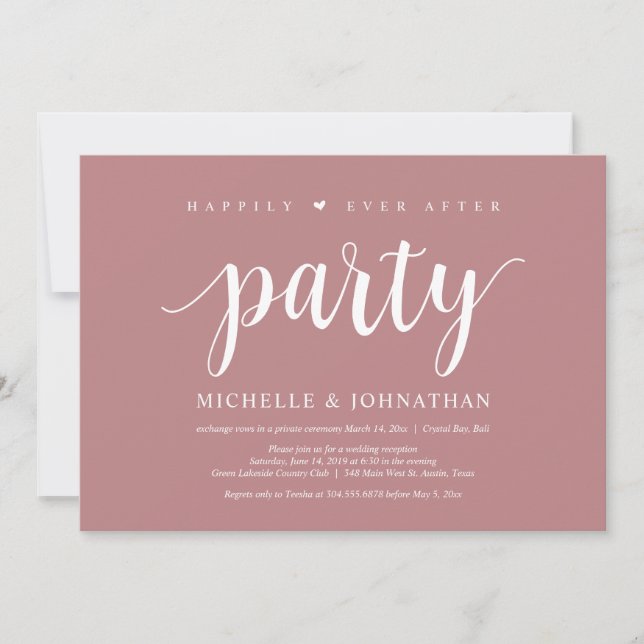 Invitación Afortunadamente después de la cena de fiesta, boda (Anverso)