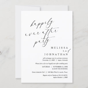 Invitación Afortunadamente Después De La Cena De Fiesta, Boda