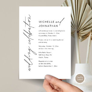 Invitación Afortunadamente Después De La Cena De Fiesta, Boda