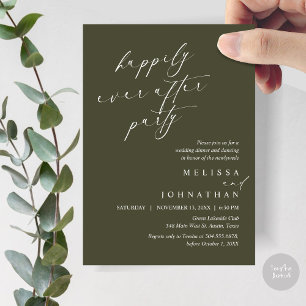 Invitación Afortunadamente Después De La Cena De Fiesta, Boda