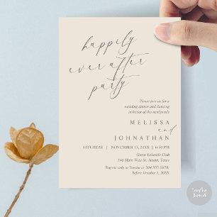 Invitación Afortunadamente Después De La Cena De Fiesta, Boda