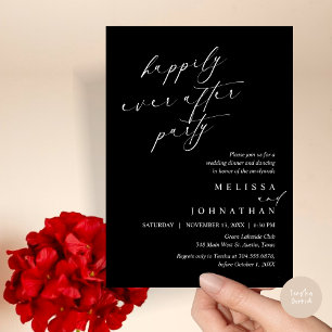 Invitación Afortunadamente Después De La Cena De Fiesta, Boda