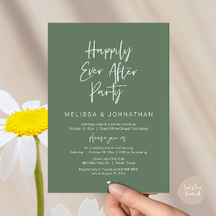 Invitación Afortunadamente Después De La Cena De Fiesta, Boda