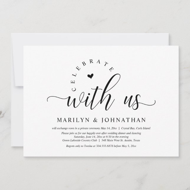 Invitación Afortunadamente Después De La Cena De Fiesta, Boda (Anverso)