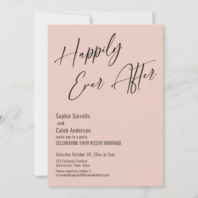 Invitación Afortunadamente Después De La Elegante Y Moderna R (Anverso)