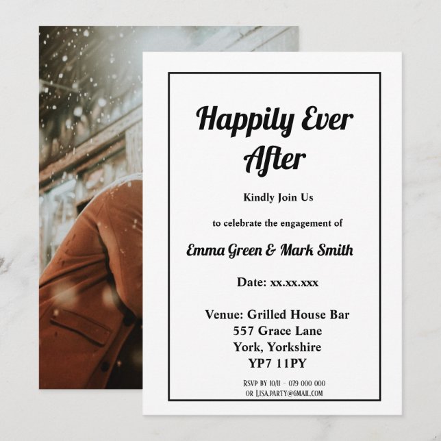 Invitación Afortunadamente, después de la fiesta de compromis (Anverso / Reverso)