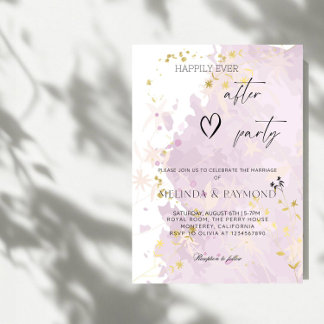 Invitación Afortunadamente después de la fiesta de la boda pú