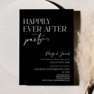 Invitación Afortunadamente Después De La Recepción De La Boda