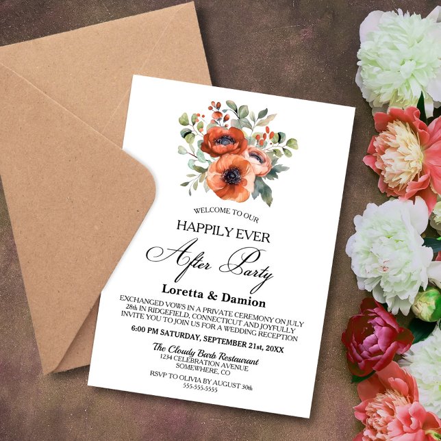 Invitación Afortunadamente Después De La Recepción De La Boda (Subido por el creador)