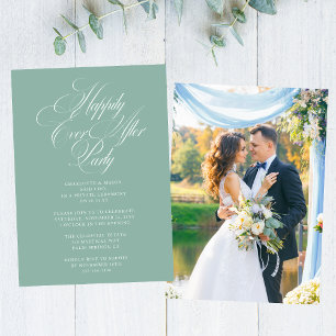 Invitación Afortunadamente Después De La Recepción De La Boda