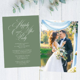 Invitación Afortunadamente Después De La Recepción De La Boda