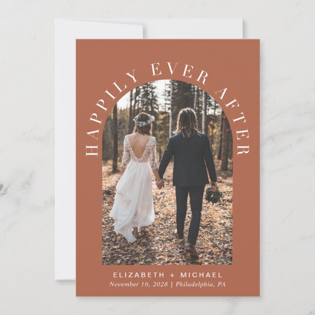 Invitación Afortunadamente después de la recepción de la boda (Anverso)