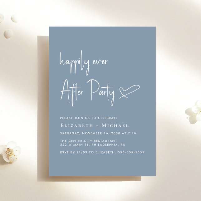Invitación Afortunadamente después de la recepción de una bod (An chic Happily Ever After Party invitation for your wedding celebration)