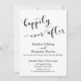 Invitación Afortunadamente después de la recepción en blanco