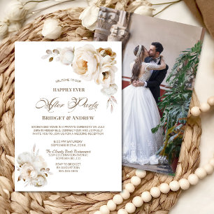 Invitación Afortunadamente Después De La Recepción Floral Cre