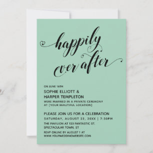 Invitación Afortunadamente Después De La Recepción Verde De L