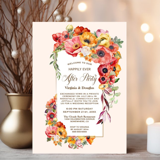 Invitación Afortunadamente Después De Un Boda Fiesta Vibrant  (Subido por el creador)