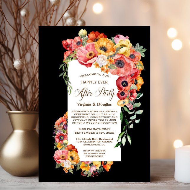 Invitación Afortunadamente Después De Un Boda Fiesta Vibrant  (Subido por el creador)