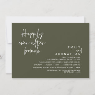 Invitación Afortunadamente Después De Un Brunch Boda, Verde O