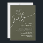 Invitación Afortunadamente Después De Un Fiesta De Elopement<br><div class="desc">Hermosa y moderna Casual Minimal,  verde esquema de verde oliva,  Boda Elopement Afortunadamente después del fiesta,  tarjeta de invitación. Esto es perfecto para tu recepción de bodas y fiesta de celebración post-boda. Agregue los detalles de la invitación a la celebración de la ampliación de su boda.</div>