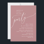 Invitación Afortunadamente Después De Un Fiesta De Elopement<br><div class="desc">Hermoso esquema de rosa moderno y bello Casual Mínimo,  polvoriento,  Boda Elopement Afortunadamente después del fiesta,  tarjeta de invitación. Esto es perfecto para tu recepción de bodas y fiesta de celebración post-boda. Agregue los detalles de la invitación a la celebración de la ampliación de su boda.</div>