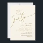 Invitación Afortunadamente Después De Un Fiesta De Elopement<br><div class="desc">Hermoso esquema de oro de estilo moderno y bello Casual Minimal,  Boda Elopement Afortunadamente después del fiesta,  tarjeta de invitación. Esto es perfecto para tu recepción de bodas y fiesta de celebración post-boda. Agregue los detalles de la invitación a la celebración de la ampliación de su boda.</div>