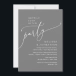 Invitación Afortunadamente Después De Un Fiesta De Elopement<br><div class="desc">Hermoso esquema Casual Mínimo,  gris oscuro,  Elopement Boda Afortunadamente después del fiesta,  tarjeta de invitación. Esto es perfecto para tu recepción de bodas y fiesta de celebración post-boda. Agregue los detalles de la invitación a la celebración de la ampliación de su boda.</div>