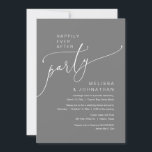 Invitación Afortunadamente Después De Un Fiesta De Elopement<br><div class="desc">Hermoso esquema Casual Mínimo,  gris oscuro,  Elopement Boda Afortunadamente después del fiesta,  tarjeta de invitación. Esto es perfecto para tu recepción de bodas y fiesta de celebración post-boda. Agregue los detalles de la invitación a la celebración de la ampliación de su boda.</div>
