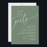 Invitación Afortunadamente Después De Un Fiesta De Elopement<br><div class="desc">Hermoso Casual Minimal moderno,  arbolado verde,  Boda Elopement Afortunadamente después del fiesta,  tarjeta de invitación. Esto es perfecto para tu recepción de bodas y fiesta de celebración post-boda. Agregue los detalles de la invitación a la celebración de la ampliación de su boda.</div>