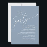 Invitación Afortunadamente Después De Un Fiesta De Elopement<br><div class="desc">Hermoso esquema de color azul polvoriento y minimal,  Boda Elopement Afortunadamente después del fiesta,  tarjeta de invitación. Esto es perfecto para tu recepción de bodas y fiesta de celebración post-boda. Agregue los detalles de la invitación a la celebración de la ampliación de su boda.</div>