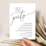 Invitación Afortunadamente Después De Un Fiesta De Elopement<br><div class="desc">Hermosa escritura romántica moderna,  en blanco y negro. Boda Elopement Feliz para siempre después del fiesta,  tarjeta de invitación. Esto es perfecto para tu recepción de bodas y fiesta de celebración post-boda. Teesha Derrick</div>