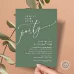Invitación Afortunadamente Después De Un Fiesta De Elopement<br><div class="desc">Hermoso guión romántico moderno,  en el tema de Forest Sage Green. Boda Elopement Feliz para siempre después del fiesta,  tarjeta de invitación. Esto es perfecto para tu recepción de bodas y fiesta de celebración post-boda. Teesha Derrick</div>