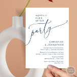 Invitación Afortunadamente Después De Un Fiesta De Elopement<br><div class="desc">Hermosa escritura romántica moderna,  en tema azul marino. Boda Elopement Feliz para siempre después del fiesta,  tarjeta de invitación. Esto es perfecto para tu recepción de bodas y fiesta de celebración post-boda. Teesha Derrick</div>