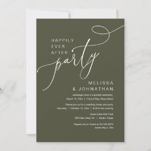 Invitación Afortunadamente Después De Un Fiesta De Elopement 
