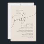Invitación Afortunadamente Después De Un Fiesta De Elopement<br><div class="desc">Hermoso esquema Casual Mínimo,  gris oscuro y crema,  Boda Elopement Afortunadamente después del fiesta,  tarjeta de invitación. Esto es perfecto para tu recepción de bodas y fiesta de celebración post-boda. Agregue los detalles de la invitación a la celebración de la ampliación de su boda.</div>