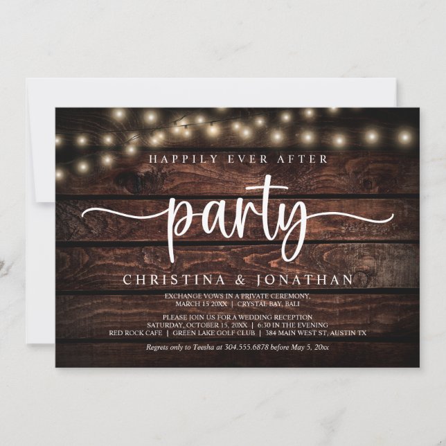 Invitación Afortunadamente Después De Un fiesta, Las Cadenas  (Anverso)