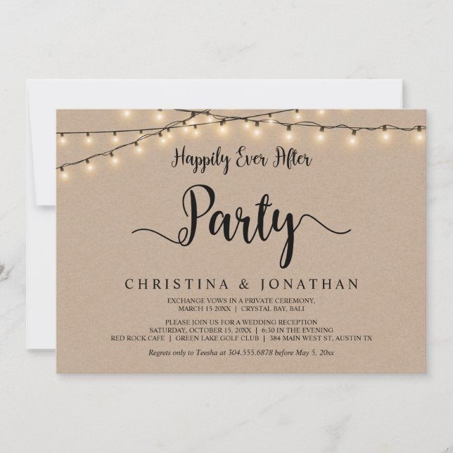 Invitación Afortunadamente Después De Un fiesta, Las Cadenas  (Anverso)