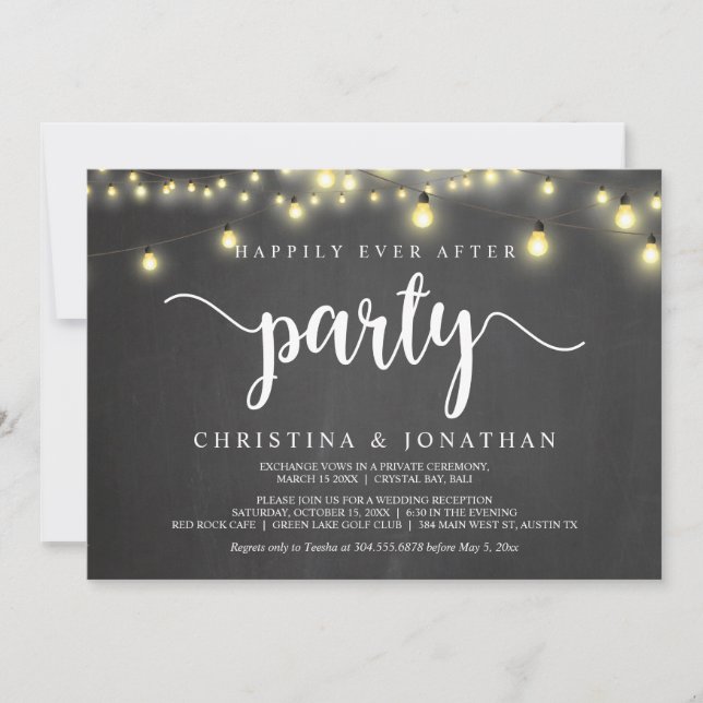 Invitación Afortunadamente Después De Un fiesta, Las Cadenas  (Anverso)