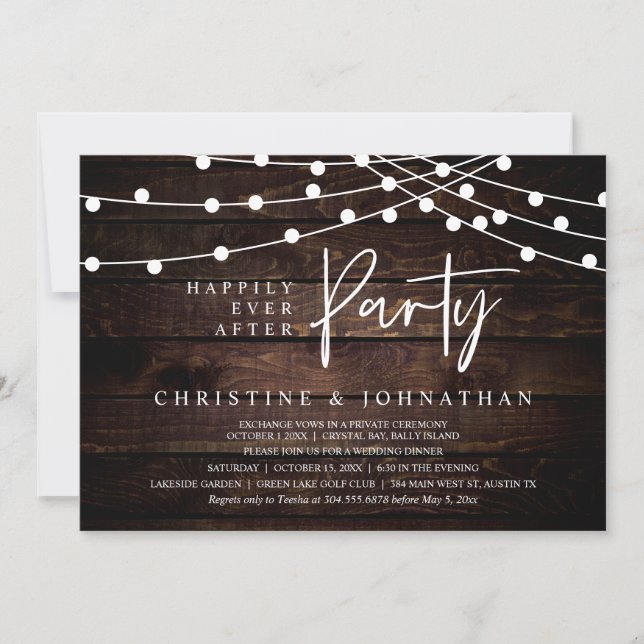 Invitación Afortunadamente Después De Un fiesta, Las Cadenas  (Anverso)
