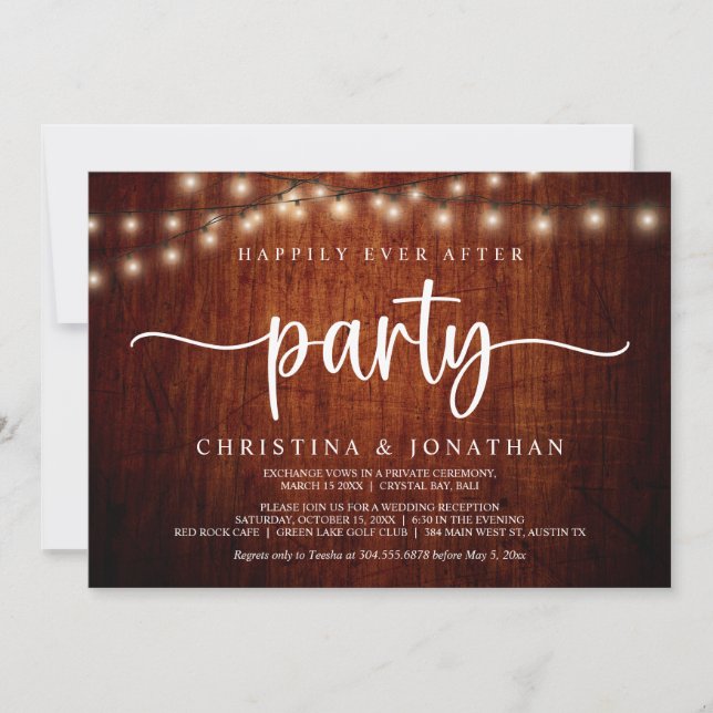 Invitación Afortunadamente Después De Un fiesta, Las Cadenas  (Anverso)