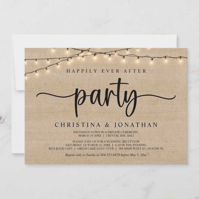Invitación Afortunadamente Después De Un fiesta, Las Cadenas  (Anverso)