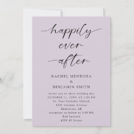 Invitación Afortunadamente, después de un guión Boda morado e