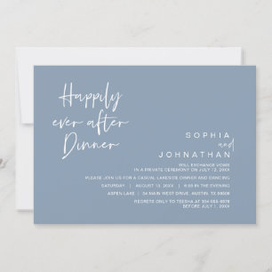 Invitación Afortunadamente, después de una cena Boda, azul tu