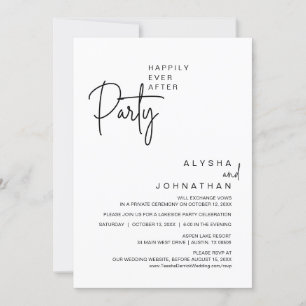 Invitación Afortunadamente Después De Una Cena Fiesta, Boda