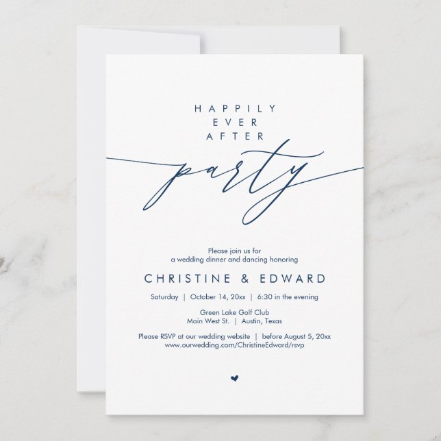 Invitación Afortunadamente Después De Una Cena Fiesta, Modern (Anverso)