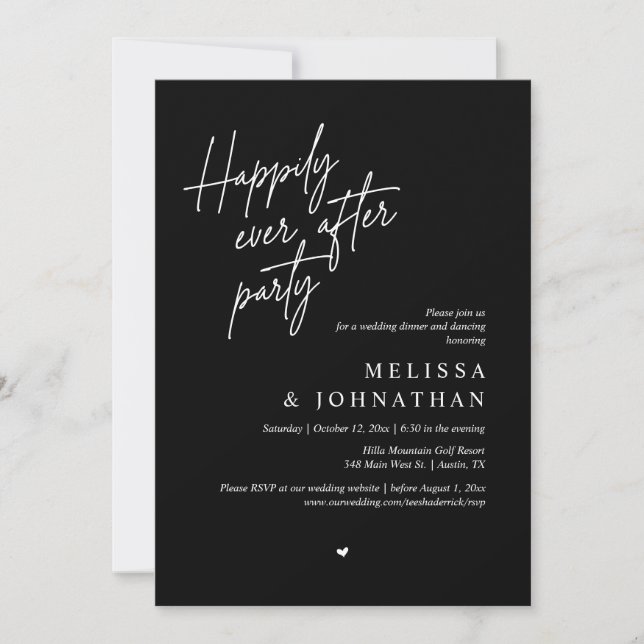 Invitación Afortunadamente Después De Una Cena Fiesta, Modern (Anverso)
